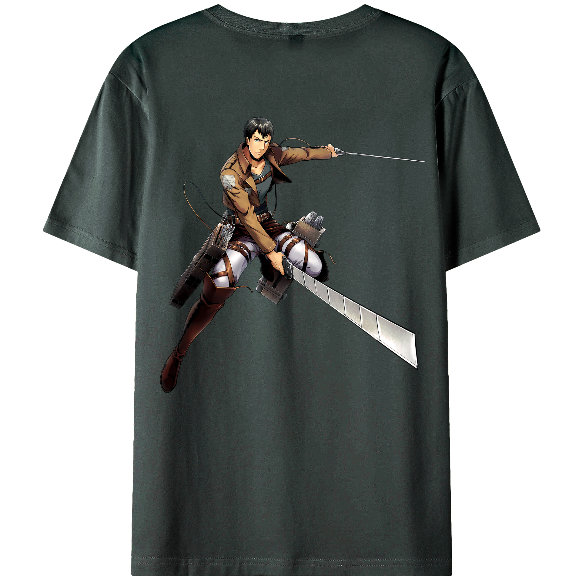 （画像用） 進撃の巨人 ベルトルト・フーバー Attack on Titan Bertholdt Hoover 綿100％ メンズ半袖Tシャツ（バックプリント） 通気性
